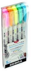 Zebra Ecsetfilc kétvégű ZEBRA Mildliner Fluorescent 5 darabos (79105) - fotoland