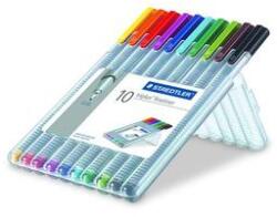 STAEDTLER Tűfilc készlet, 0, 3 mm, STAEDTLER "Triplus 334", 10 különböző szín (ts334sb10) - irodaszer