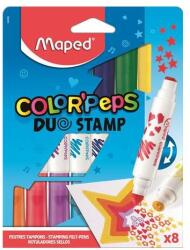 Maped Color'Peps Duo Stamp Filctoll Készlet - 7, 5 mm, Kétvégű, 8 Különböző Szín És Minta (846808)