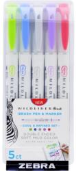 Zebra 79205 Mildliner Brush Cool&Refined kettős végű ecset marker készlet 5 db (79205)