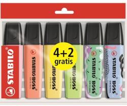STABILO BOSS ORIGINAL 4 különböző pasztell szín + 2 db AJÁNDÉK Ju Schnee Limited Edition szövegkiemelő (BE15/706-60082)