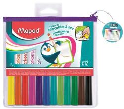 Maped Marker`Peps Táblamarker Készlet - 1, 5 mm, Kimosható, Fehértáblához, 12 Különböző Szín (741817)