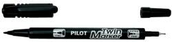 Pilot Alkoholos marker, 0, 8/2 mm, kétvégű, PILOT "Twin", fekete (ptwfk) - irodaszer