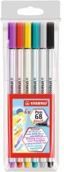 STABILO Pen 68 brush 6db-os vegyes színű ecsetfilc (568/06-11) - bestbyte