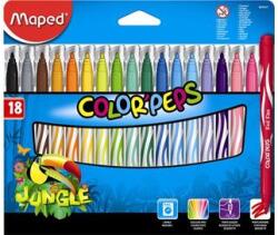 Maped Filctoll készlet, 2, 8 mm, kimosható, MAPED "Color`Peps Jungle", 18 különböző szín (ima845421) - irodaszer