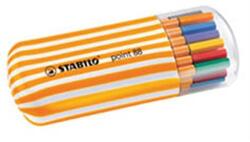 STABILO Point 88 Zebrui tűfilc vegyes műanyag dobozban 0, 4mm 20db-os készlet 8820 02