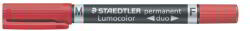 STAEDTLER Lumocolor Duo 0.6/1.5mm Alkoholos Marker - 10db/Csomag, Piros (348-2)