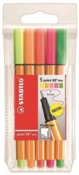 STABILO Tűfilc STABILO Point 88 Mini neon 5 darabos (68805-1) - papir-bolt