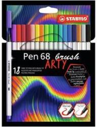 STABILO Ecsetirón készlet, STABILO "Pen 68 brush ARTY", 18 különböző szín (tst56818) - irodaszer