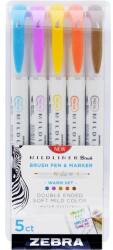Zebra Mildliner Brush Warm 5db-os kettős végű ecset marker (79305) - bestbyte