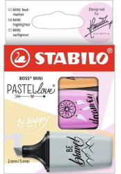 STABILO BOSS MINI Pastellove 3 db/csomag vegyes színű szövegkiemelő (07/03-59)