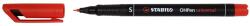 STABILO OHPen S Alkoholos Marker - 0.4 mm, Piros (841/40)