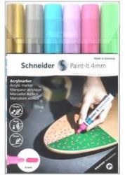 Schneider Dekormarker készlet, akril, 4 mm, SCHNEIDER "Paint-It 320", 6 különböző szín (tsc320v62) - irodaszer