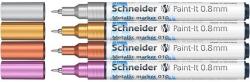 Schneider Metálfényű marker készlet, 0, 8 mm, SCHNEIDER "Paint-It 010", 4 különböző szín (tsc010v41) - irodaszer