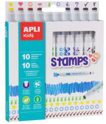 APLI Duo Stamps Filctoll Készlet És Nyomda - 7, 5 mm, 10 db, Vegyes