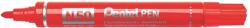 Pentel N50-Be Extreme Fém Testű, Kerek Hegyű Alkoholos Marker - 4.3 mm, Piros