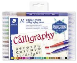 STAEDTLER Kalligrafikus marker készlet, 2, 0/3, 5 mm, kétvégű, STAEDTLER "3005", 24 szín (TS3005TB24) - jatekotthon