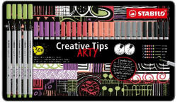 STABILO Flictoll STABILO Cretive Tips Arty Pasztell fémdobozos 30 darabos (89/30-6-2-20) - papir-bolt