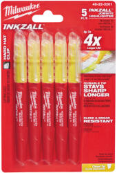 Milwaukee Inkzall Szövegkiemelő Sárga - 5 Db 48223201 (48223201)