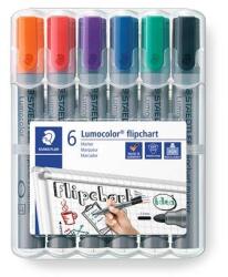 STAEDTLER Lumocolor 356 Flipchart Marker Készlet - 2 mm, Kúpos, 6 Különböző Szín (356 WP6)