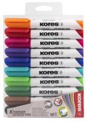Kores K-Marker Tábla- És Flipchart Marker Készlet - 1-3 mm, Kúpos, 10 Különböző Szín (20800)