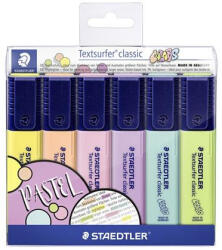 STAEDTLER Szövegkiemelő készlet, 1-5 mm, STAEDTLER "Textsurfer Classic Pastel 364 C", 6 különböző szín