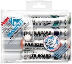 Pentel Maxiflo Kerek Hegyű Táblamarker Készlet - 2.5 mm, 4 Színben