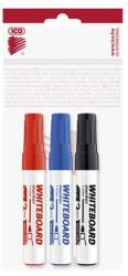 ICO Tábla- és flipchart marker készlet, 1-3 mm, kúpos, ICO "Plan", 3 különböző szín (TICPLV3) - irodaoutlet