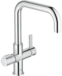 GROHE Red Duo Baterie chiuveta bucatarie monocomanda cu pipa patrata, crom (30097000)