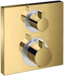 Hansgrohe Ecostat Square, rejtett termosztatikus keverő 2 készülékhez, csiszolt arany megjelenés 15714990 (HAN-15714990)