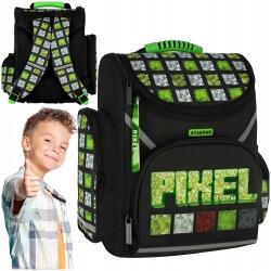 Starpak Hátizsák Iskolatáska Ergonómikus Pixel Fekete-zöld Starpak (5905523616842)