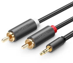 UGREEN Cablu UGREEN AV102 2x RCA cablu (Cinch) jack 3, 5 mm 5m (negru) (6957303815135)