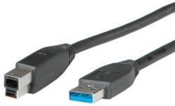 Roline Kábel USB 3.2 Gen 1 A - B, 3m , fekete (XUSB30KABAB3)