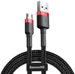 Baseus Micro USB adatkábel, fekete-piros, 2m, 1.5A, Baseus Cafule