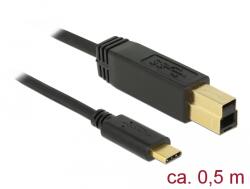Delock USB 3.1 Gen 2 (10 Gbps) kábel Type-C a B-típusú 0, 5 m