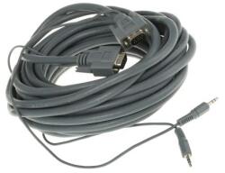 Roline 11.04. 5160-5 VGA + 3.5 mm Jack Apa - Apa Kábel - 10 m, Fekete