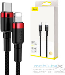 Baseus Cafule USB-C - Lightning PD kábel, 18 W, 1 m, fekete-piros - mobil-box