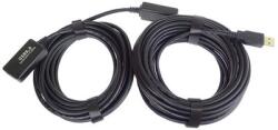 PremiumCord Aktív Kábel USB-A 2.0, hosszabbító, repeater, A - A, M/F, 10m, fekete (KU2REP10)