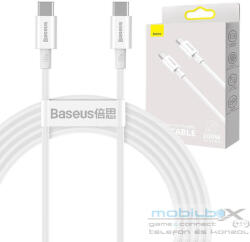 Baseus Superior Series USB-C-USB-C kábel, 100 W, 2 m, fehér - mobil-box