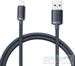 Baseus Crystal Shine USB-Lightning kábel, 2.4A, 1.2m, fekete - mobil-box