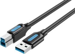 Vention USB-A 3.0/M - USB-B/M, (PVC, fekete), 1m, kábel