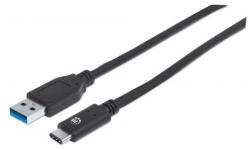Manhattan kábel - usb3.0 to type-c kábel, 1m, fekete