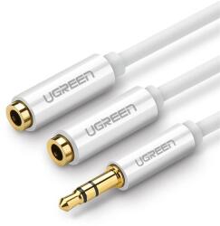 UGREEN audió adapter kábel (elosztó, 2 3.5mm jack aljzat - 3.5mm jack, 25cm) fekete (AV123)