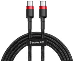 Baseus Cablu de date Baseus CATKLF-G91 USB-C PD USB-C PD PD2.0 60W 20V 3A QC3.0 1M Negru-Rosu (6953156285217)