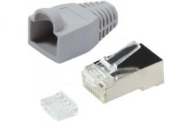 LogiLink RJ45 árnyékolt Cat. 6 csatlakozó törésgátlóval 100db szürke (MP0021)