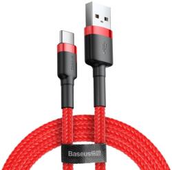 Baseus Type-C - USB-A adatkábel, szövettel bevont, piros, 2M, 2A, Baseus CATKLF-C09
