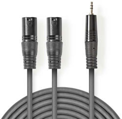 Valueline 2X XLR Audio kábel 3 tűs apa - 3, 5mm apa 3m (COTH15310GY30)
