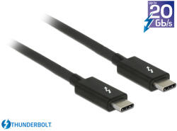Delock Cablu Thunderbolt 3 (20 Gb/s) USB-C 1.5m, Negru, Delock