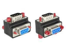 Delock adapter Sub-D 9 tűs apa anya 90 -os szögben anya és csavar cserélhető