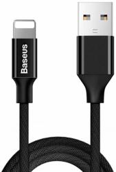 Baseus iPhone 8pin adatkábel, szövettel bevont, fekete, 1.8M, 2A, Baseus CALYW-A01